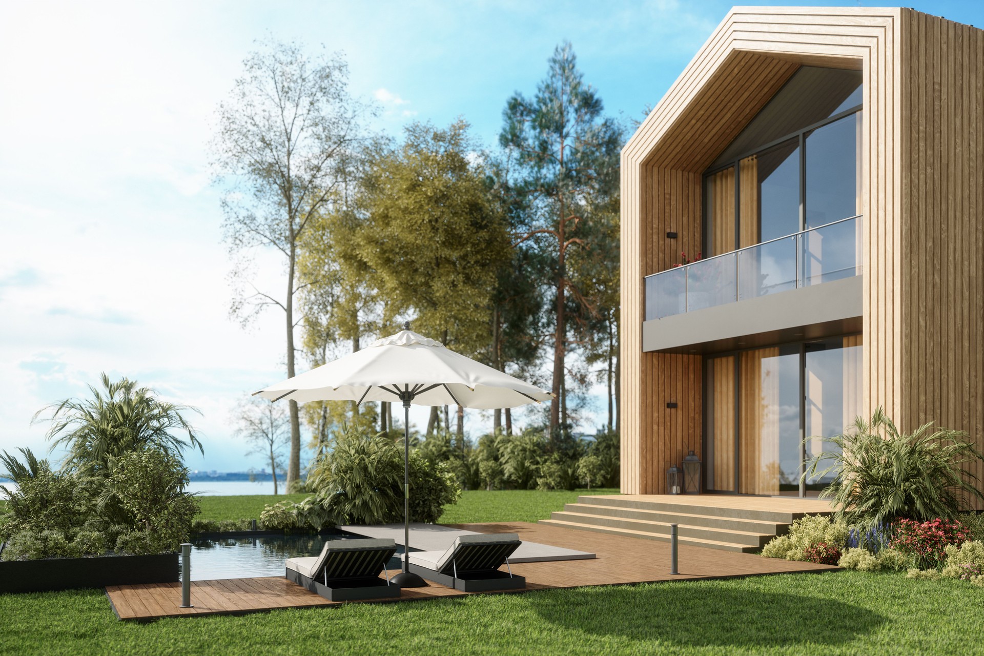 Modern Wooden Villa With Pool